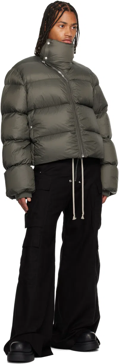 Rick Owens Khaki Concordians Turtle Down Jacket In Gray