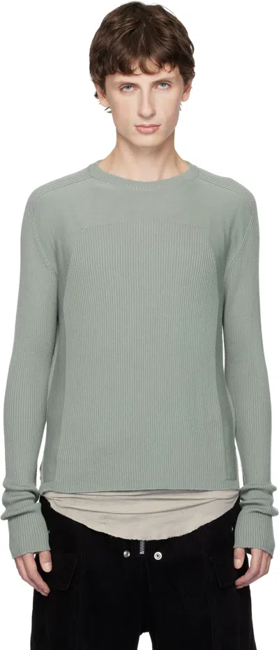 Rick Owens Gray Concordians Ribbed Geo Sweater In Gray