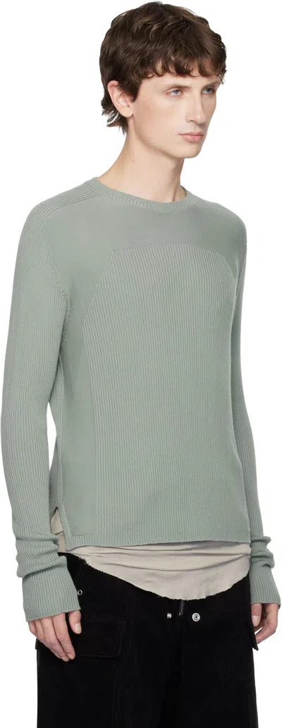Rick Owens Gray Concordians Ribbed Geo Sweater In Gray
