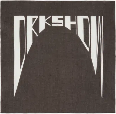 Rick Owens Drkshdw Gray Concordians Cotton Bandana In Black