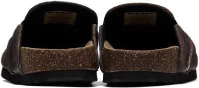 Diesel Brown D-woodstock Slip-on Loafers In Animal Print