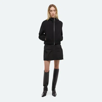 Helmut Lang Hooded Front Zip Jacket In Black