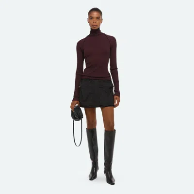 Helmut Lang Shrug Layer Turtleneck Sweater In Brown