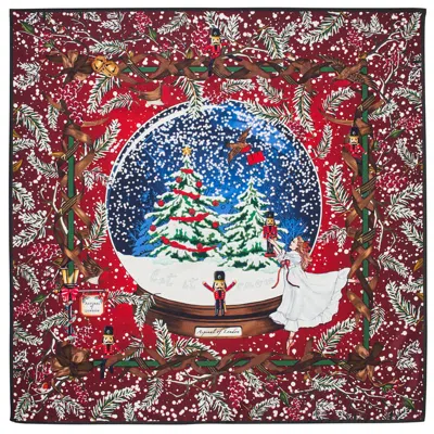 Aspinal Of London Nutcracker Silk Scarf In Red