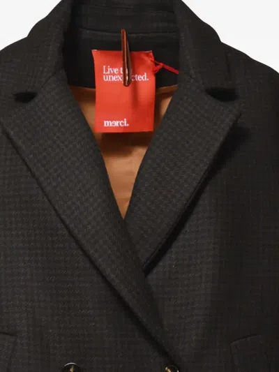 Merci Double-breasted Coat In Brown