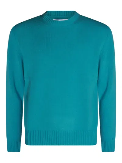 Seven Gauge Ribbed Crew-neck Sweater In Blue