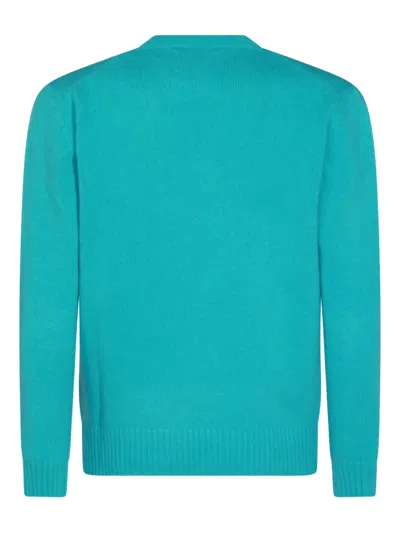 Seven Gauge Ribbed Crew-neck Sweater In Blue