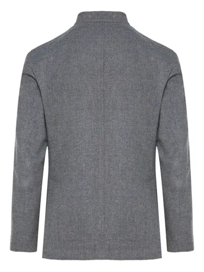 Boglioli Buttoned Collarless Jacket In Pattern