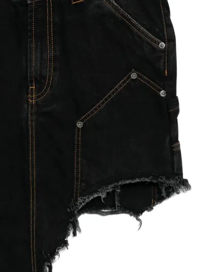 Vaquera Asymmetric Denim Skirt In Black