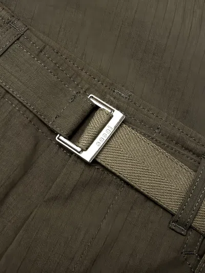 Sacai Ripstop Belted Trousers In Gray