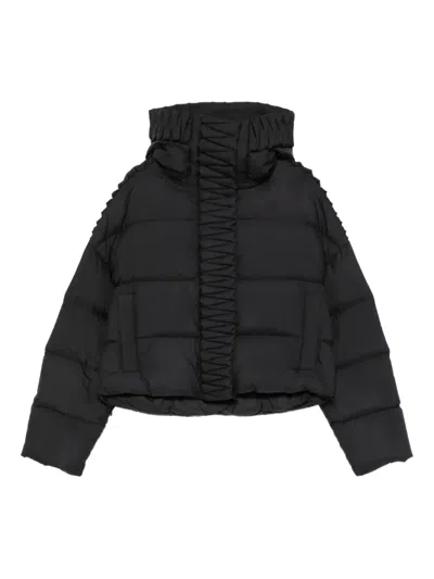 Raxxy Quilted Hooded Puffer Jacket In Black