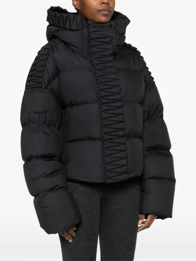 Raxxy Quilted Hooded Puffer Jacket In Black