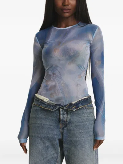 Irina Voinea Long-sleeve Top In Blue