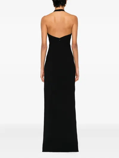 Monot Halterneck Maxi Dress In Black