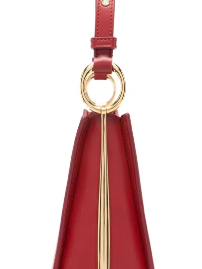 Rabanne Ring Leather Shoulder Bag In Red