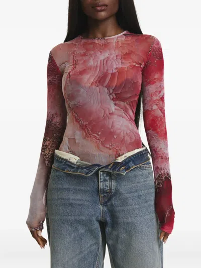 Irina Voinea Long-sleeve Top In Pink