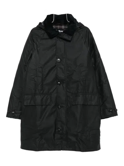 Barbour Beaudale Corduroy-hooded Trench In Black