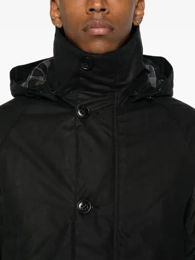 Barbour Beaudale Corduroy-hooded Trench In Black