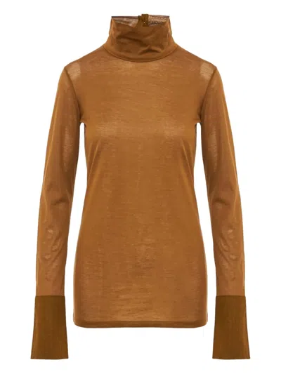 Darkpark Nora Crewneck Top In Brown