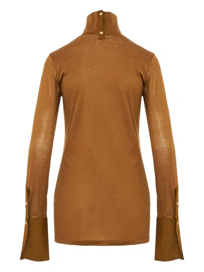 Darkpark Nora Crewneck Top In Brown