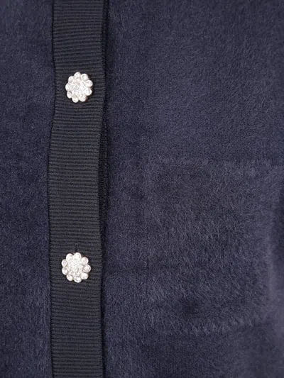 Blugirl Button Sleeveless Cardigan In Blue