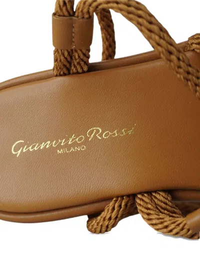 Pre-owned Gianvito Rossi Leather Flap Sandals In Brown