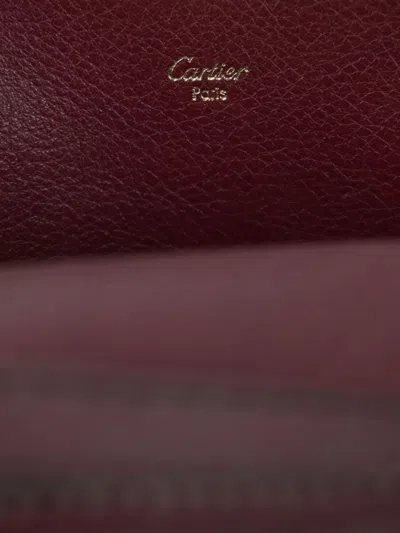 Pre-owned Cartier Leather Shoulder Bag In Red