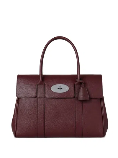 Mulberry Small Bayswater Textured Leather Tote Bag In Brown
