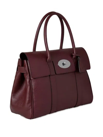 Mulberry Small Bayswater Textured Leather Tote Bag In Brown