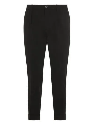 Gta Pantalone Pleated Straight-leg Trousers In Black
