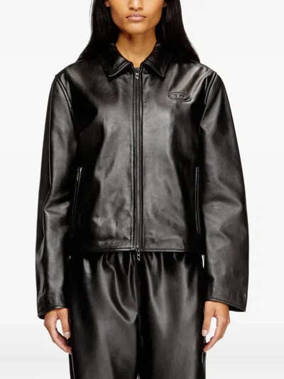 Diesel L-amar-fem-s2 Leather Jacket In Multi