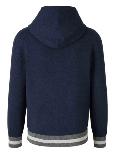 Gran Sasso Ribbed-trim Zip Hoodie In Blue