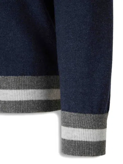 Gran Sasso Ribbed-trim Zip Hoodie In Blue