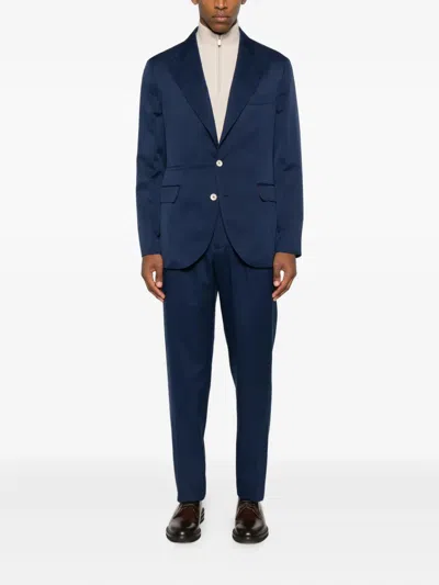 Brunello Cucinelli Wool Single-breasted Suit In Blue