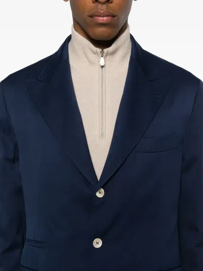 Brunello Cucinelli Wool Single-breasted Suit In Blue