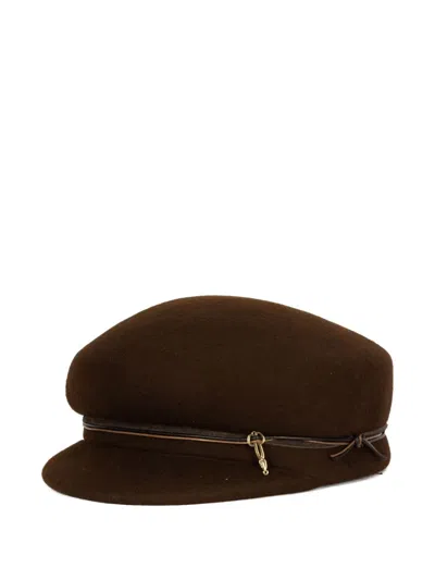 Catarzi Lisbona Baker Boy Cap In Burgundy