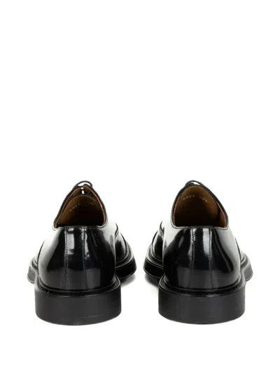 Franco Fedele Leather Derby Shoes In Black