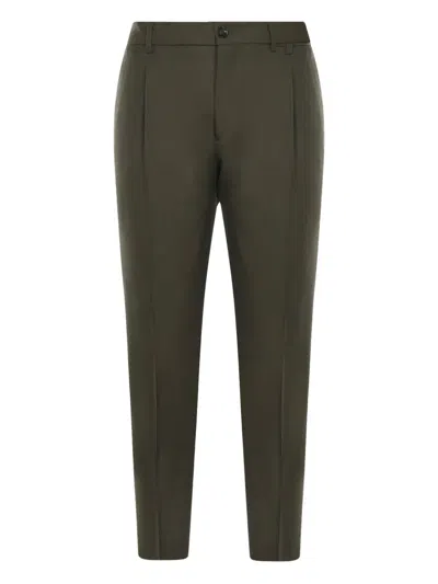 Be Able Pleats-detail Belt-loops Trousers In Green