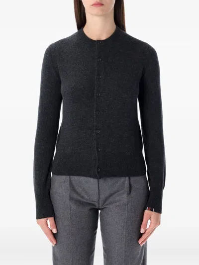Extreme Cashmere Crew-neck Buttoned Cardigan In Black