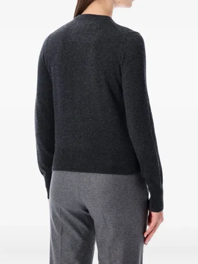 Extreme Cashmere Crew-neck Buttoned Cardigan In Black