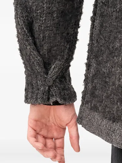 Label Under Construction Hooded Buttoned Hoodie In Gray