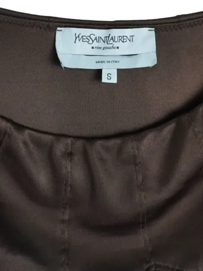 Pre-owned Saint Laurent Tiered Skirt In Brown