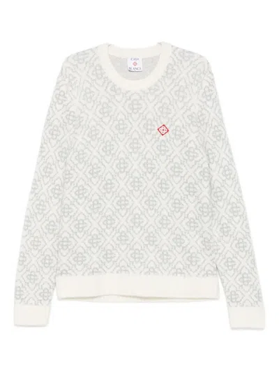 Casablanca Logo Color-block Sweater In White