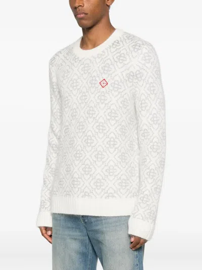 Casablanca Logo Color-block Sweater In White