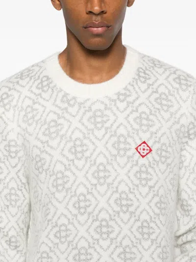 Casablanca Logo Color-block Sweater In White