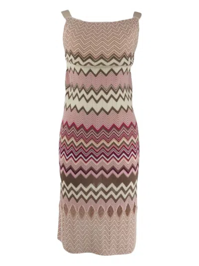 Pre-owned Missoni Zig-zag Sleeveless Dress In Neutral