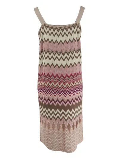 Pre-owned Missoni Zig-zag Sleeveless Dress In Neutral