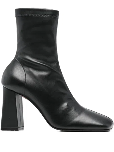 Aldo Castagna 90mm Paulene Square-toe Ankle Boots In Black