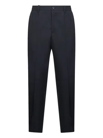 Tagliatore Blue Stretch Virgin Wool Blend Garcon Trousers In Blue