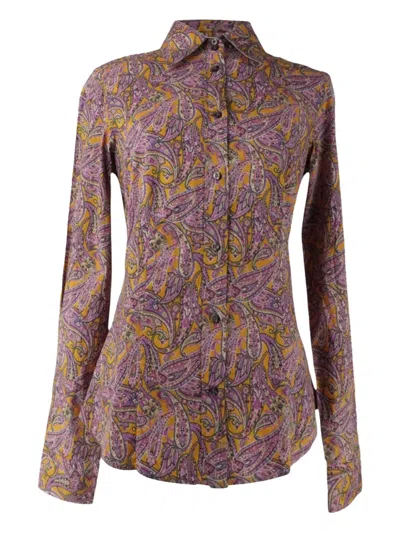 Pre-owned Etro Vintage Paisley-print Shirt In Orange